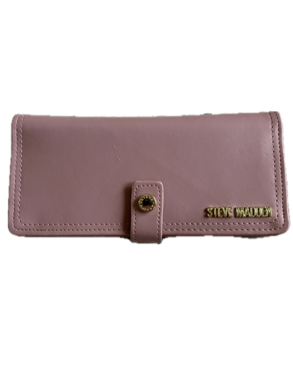 Steve Madden Mauve Pink Women's Snap Wallet with Gold Logo